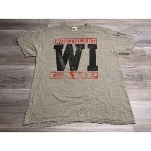 Vintage Summer Camp‎ T-Shirt Northland Wisconsin Faded Distressed Heather Gray L